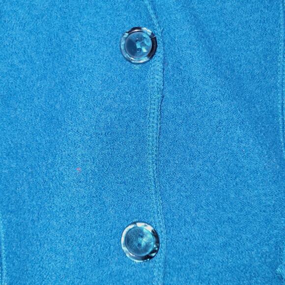 Dillards Womens Cardigan Blazer L Wool Turquoise Classic 80s Modest Grandma - Picture 6 of 11